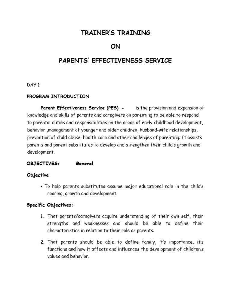 PES Module | PDF | Self Esteem | Child Development