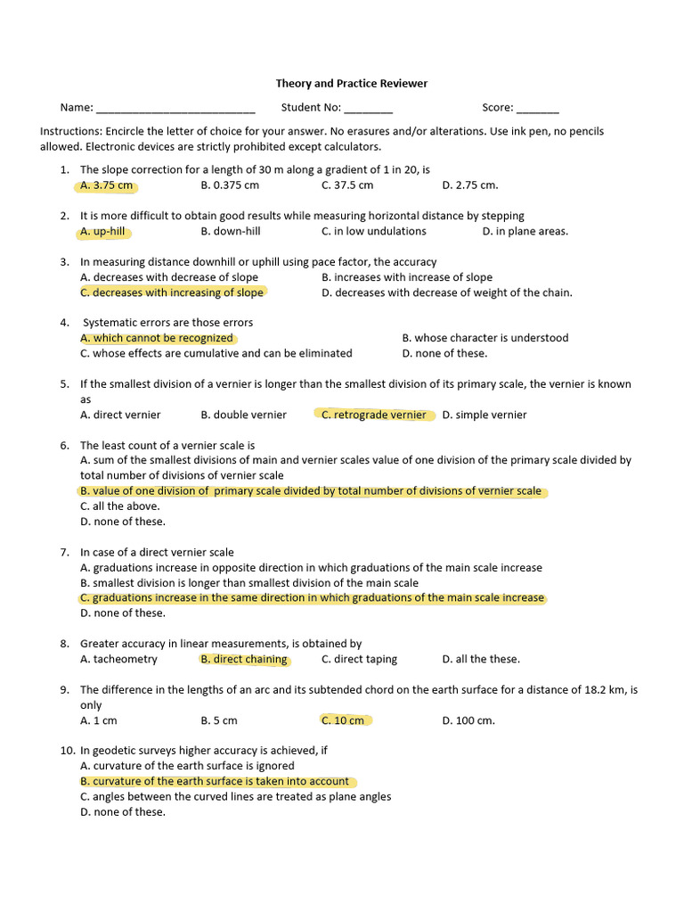 Theory and Practice Reviewer Problem Set 1 | PDF