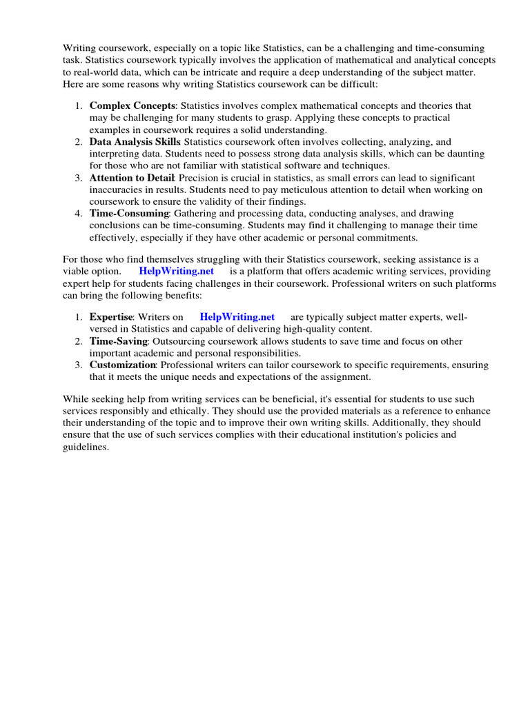 Examples of Statistics Coursework | PDF | Statistics | Sampling ...