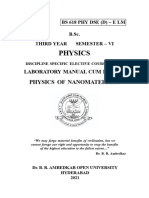 UGSemsterSyllabus Physics 6sem 61802 PHYSICS ENGLISH PHYSICSOFNANOMATERIALS LabManual