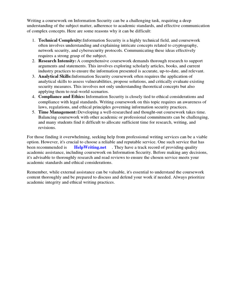 Challenges in Information Security Coursework | PDF | Information ...