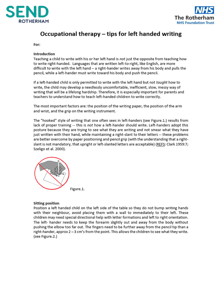 Tips for Teaching Left-Handed Writing | PDF | Handedness | Hand