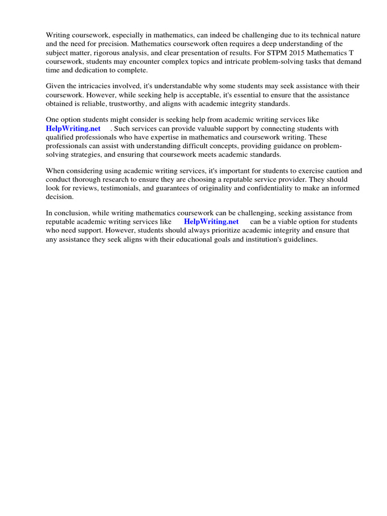 Mathematics T Coursework STPM 2015 | PDF | Mathematics | Equations