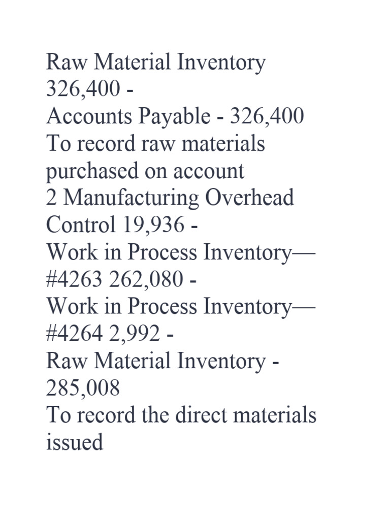 Raw Material Inventory Accounting Entries | PDF | Computers