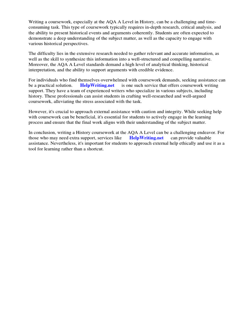 History Coursework Aqa A Level | Download Free PDF | Historian | Gce ...