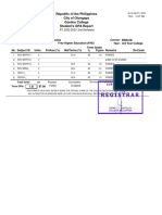 City of Olongapo Gordon College Student's GPA Report Republic of The Philippines