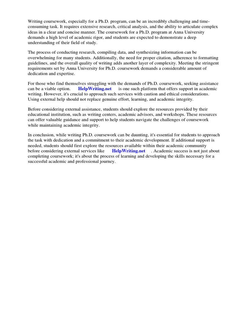 Anna University PHD Course Work Results January 2013 PDF University