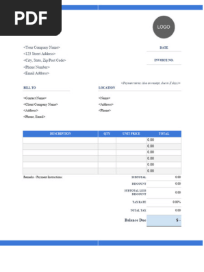 General Contractor Invoice Template Word