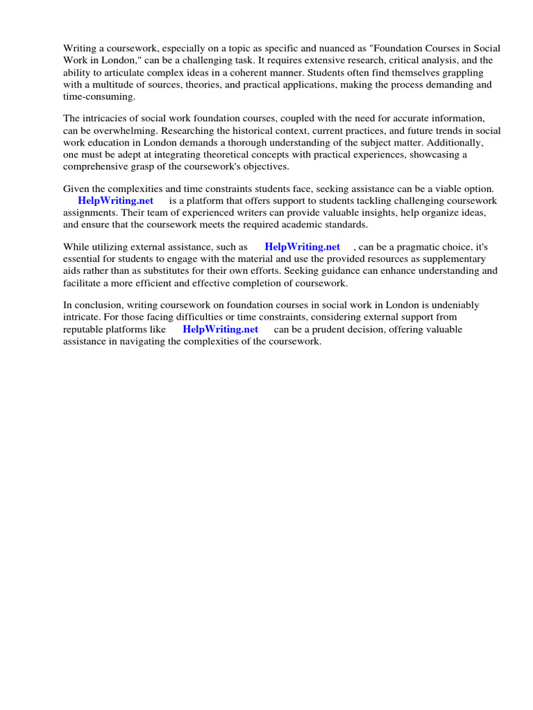 Social Work Foundation Courses in London | PDF | Social Work | Critical ...