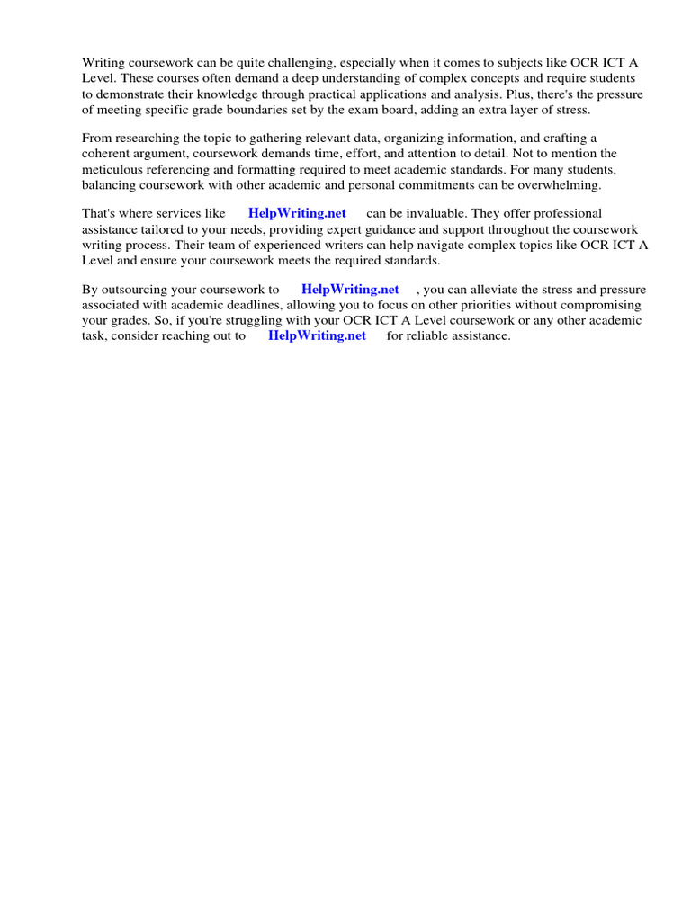 Ocr Ict A Level Coursework Grade Boundaries | PDF | Gce Advanced Level ...