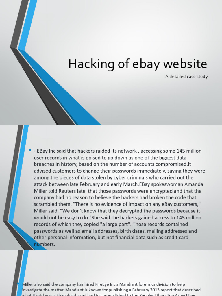 Hacking of Ebay Website | PDF | Security | Computer Security