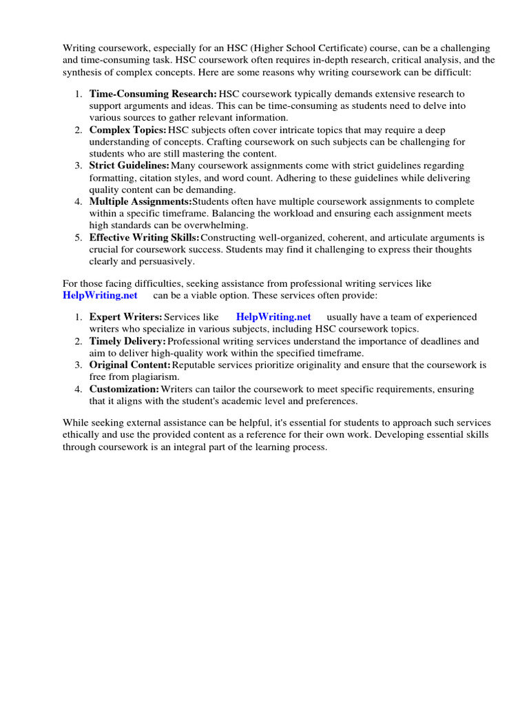 HSC Course Work PDF Occupational Safety And Health Social Work
