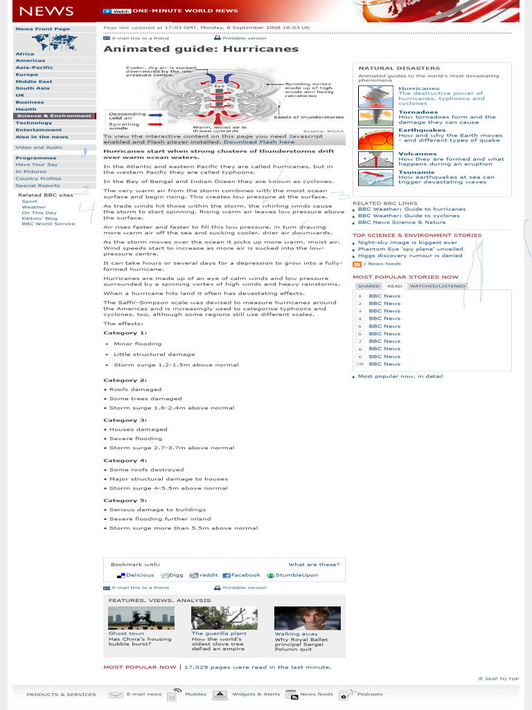 BBC NEWS Science & Environment Animated Guide Hurricanes | PDF ...