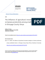 The Influence of Agricultural Innovative Strategies On Banana Productivity Among Smallholder Farmers in Kirinyaga County, Kenya