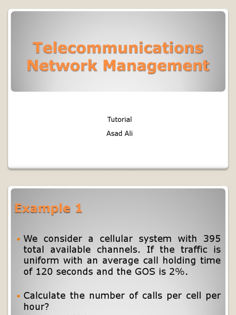 Telecommunications Network Management: Tutorial Asad Ali | PDF ...