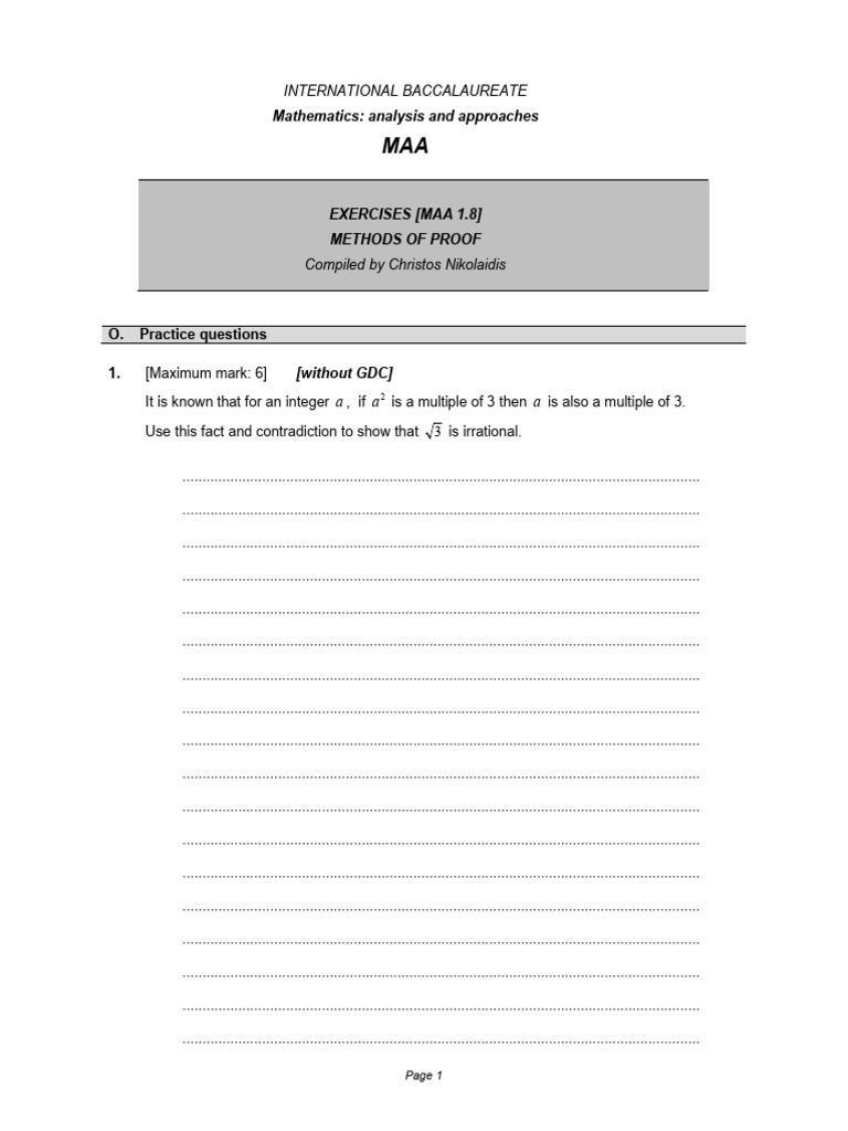 (Maa 1.8) Methods of Proof | PDF | Mathematical Proof | Rational Number
