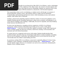 Ocr A Level History Coursework Examples
