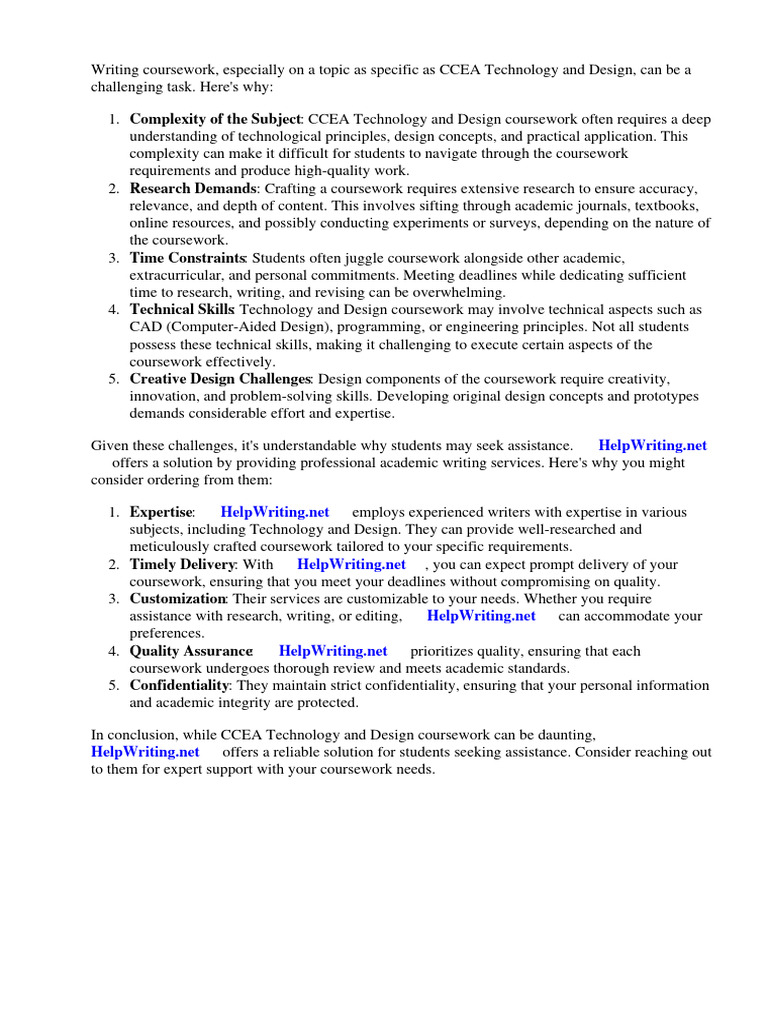 Ccea Technology and Design Coursework | PDF | Expert