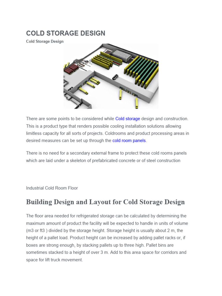 Cold Storage Design and Construction Guide | PDF | Humidity | Refrigeration