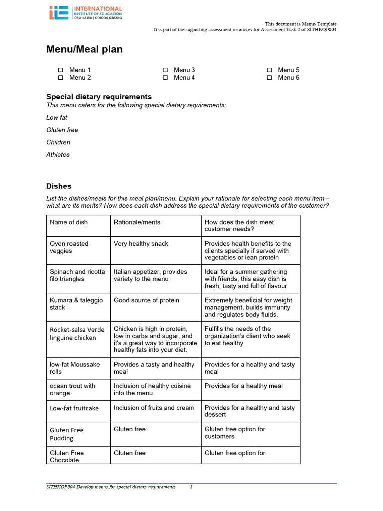 Menu 1 | PDF