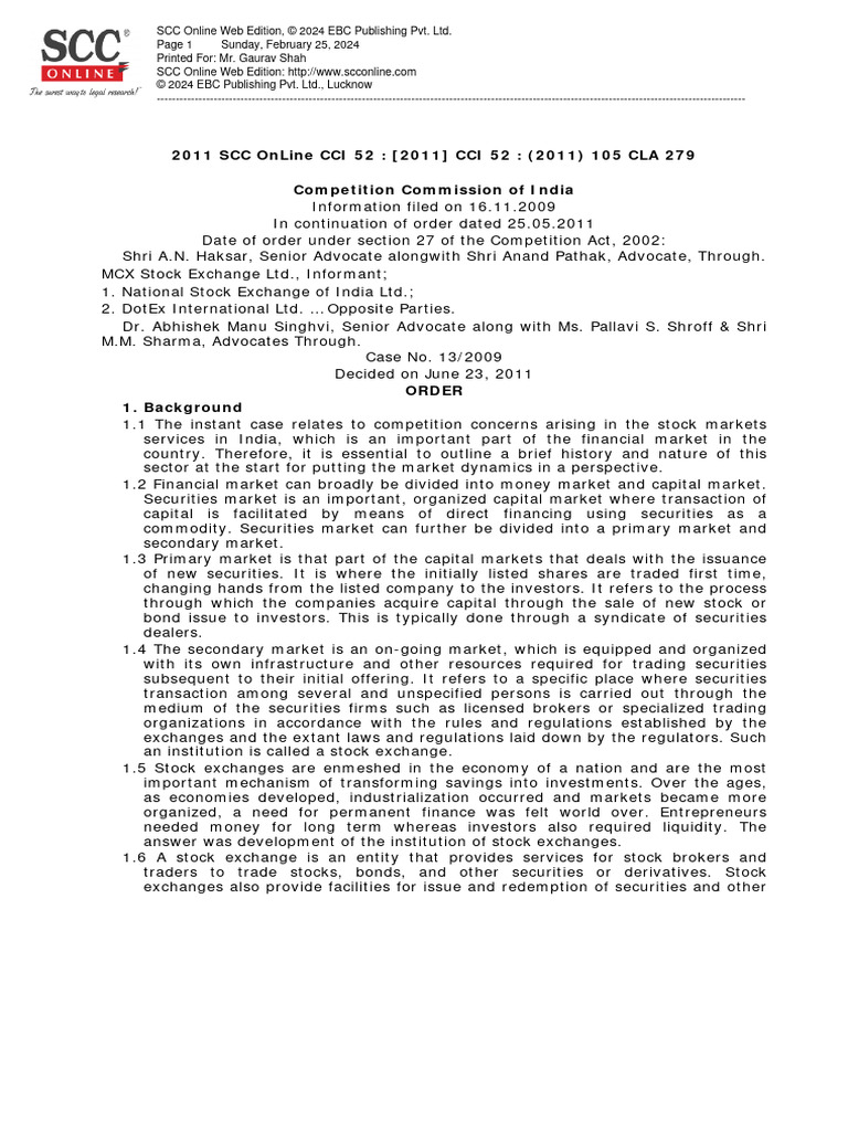 MCX Case PDF Stocks Securities (Finance)