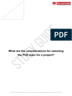 What Are The Considerations For Selecting The PHD Topic For A Project