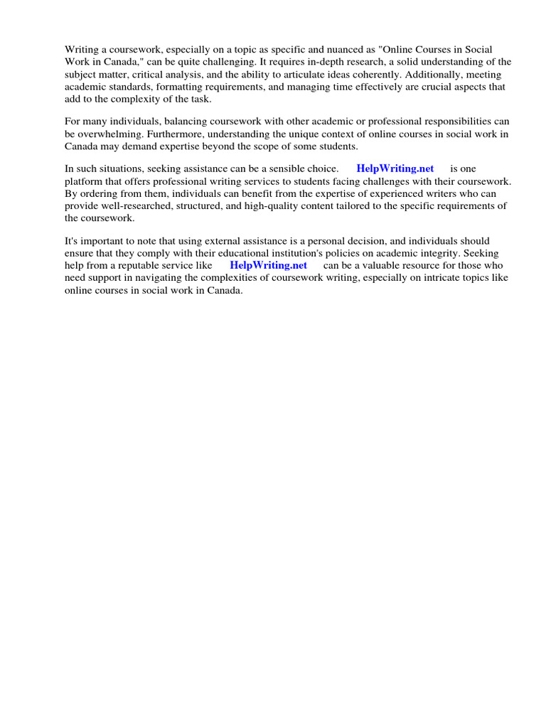 Online Courses Social Work Canada | PDF | Social Work | Educational