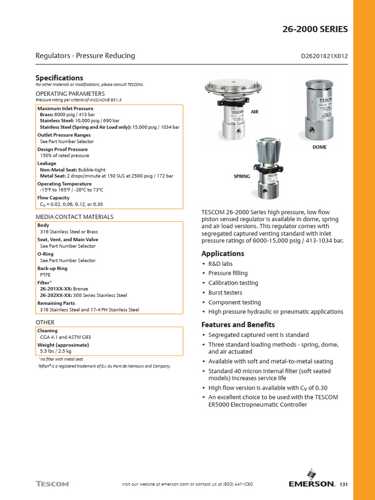 26 2000 Pressure Reducing Regulator | PDF | Valve | Mechanical Engineering
