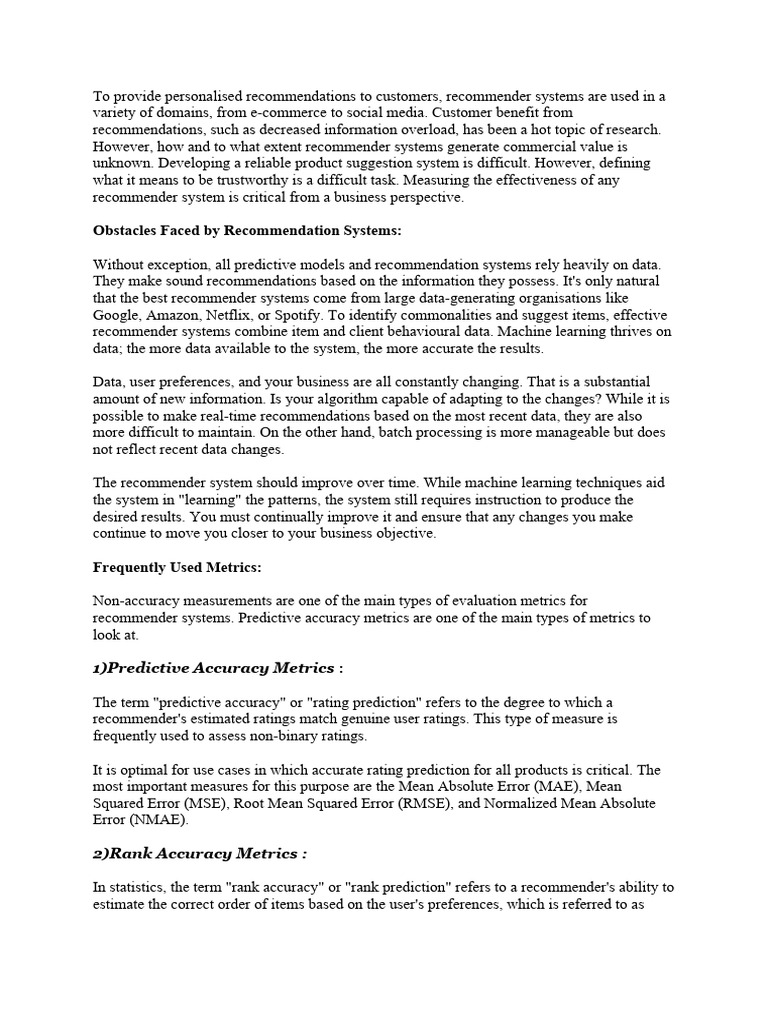 Personalised Recommendations To Customers | PDF | Career & Growth ...