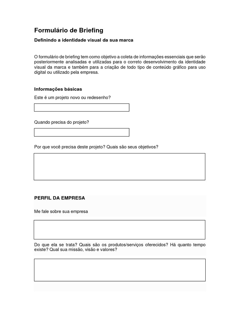Formulário de Briefing | PDF