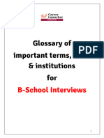 Glossary of Imp Facts & Institutions