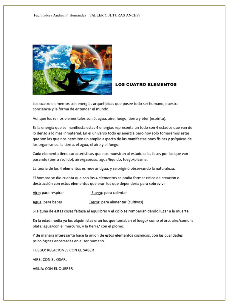 La Teoría de los Cuatro Elementos | PDF | Incendios | Agua