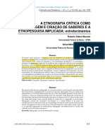 A Etnografia Crítica Como Aprendizagem E Criação de Saberes E A ETNOPESQUISA IMPLICADA: Entretecimentos