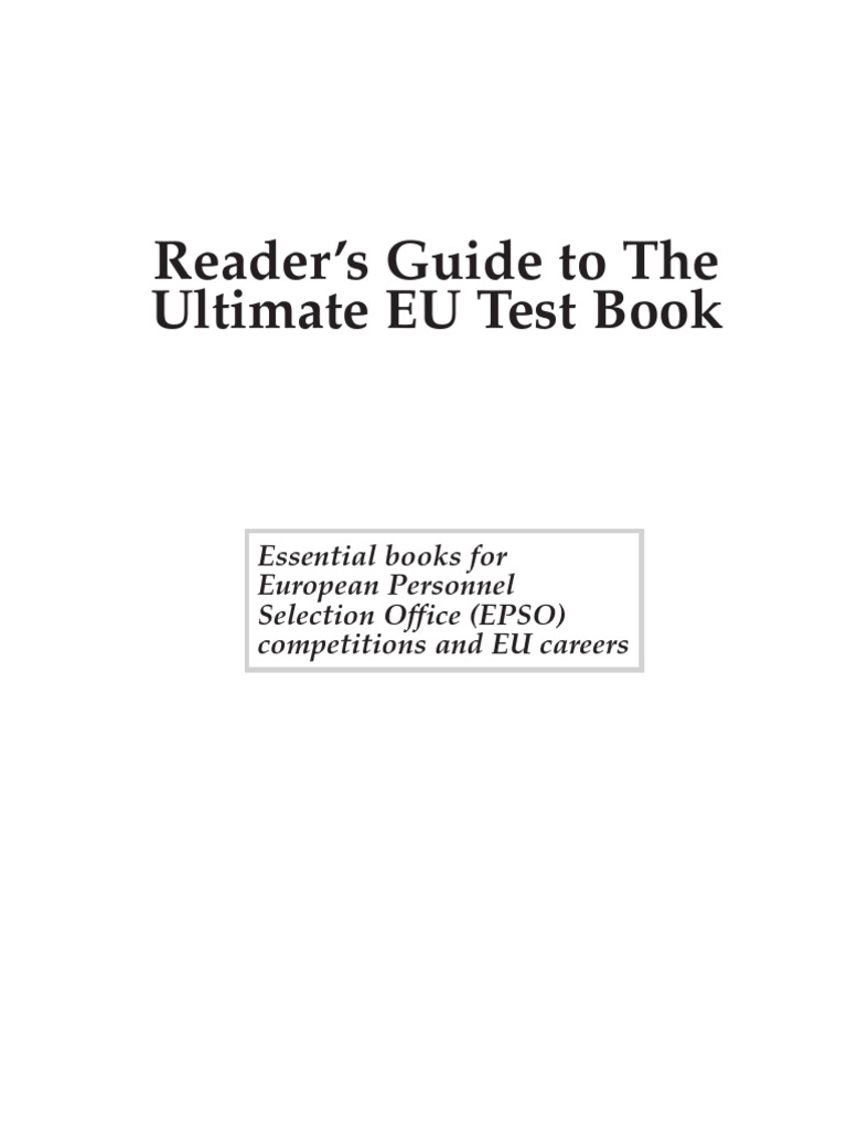 Readers Guide To The Ultimate EU Test Book 2021 PDF Tsunami