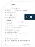 Formulas Básicas de Integración