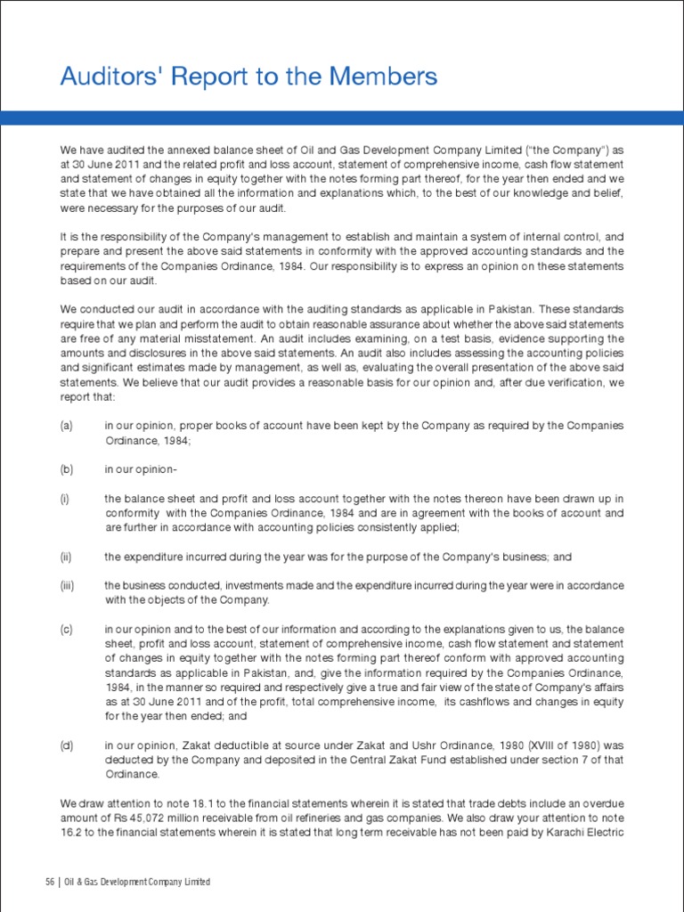 Aud Rept 2011 | PDF | Audit | Financial Accounting
