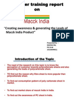 Creating Awareness & Generating The Leads Of: Macck India Product