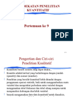 Pertemuan Ke 9: Pendekatan Penelitian Kuantitatif