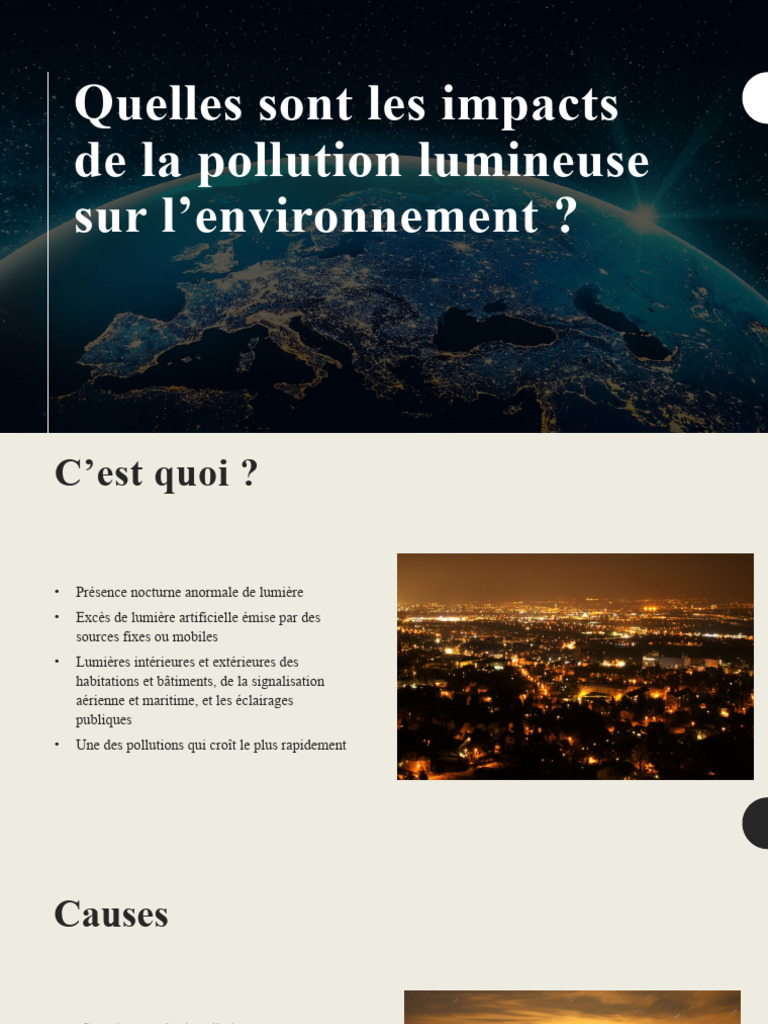 Impacts de la pollution lumineuse | PDF | La nature | Environnement naturel