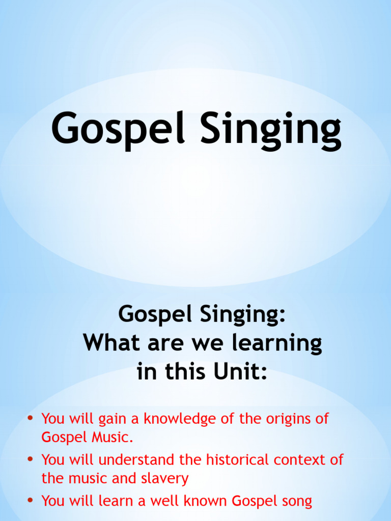 Gospel Singing Final Pdf Songs Song Structure