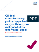 Clinical Commissioning Policy Hyperbaric Oxygen Therapy For Malignant Otitis Externa All Ages