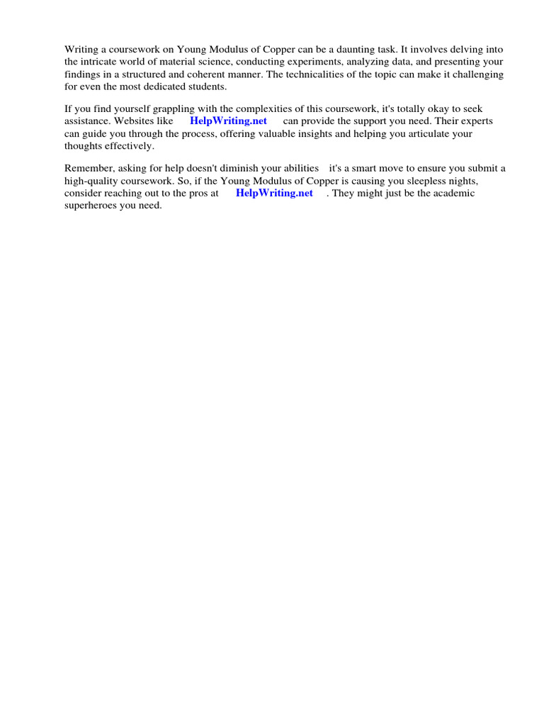 Young Modulus of Copper Coursework | PDF | Deformation (Engineering ...