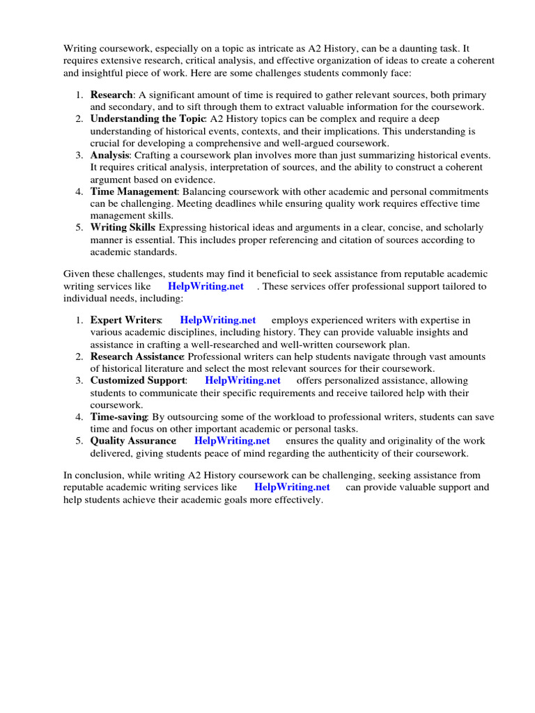 A2 History Coursework Plan | PDF | Gce Advanced Level (United Kingdom ...