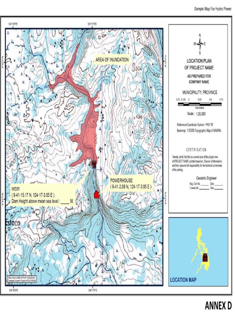 Annex D Sample Map For Hydropower With Basemap | PDF