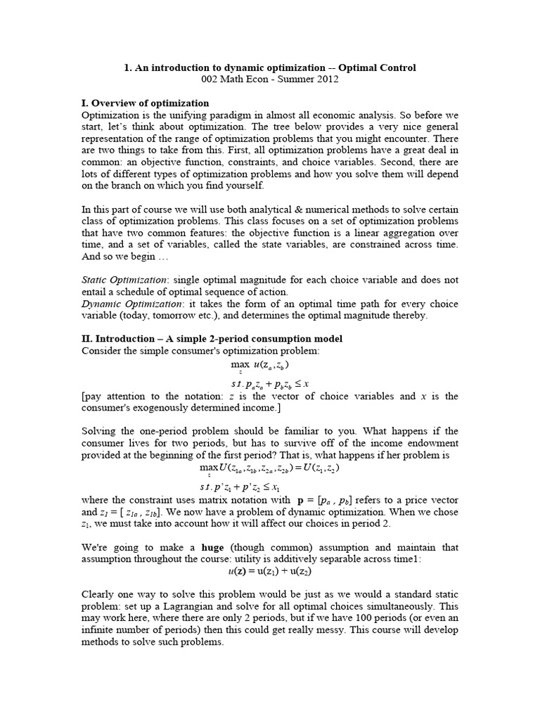 002 2012 Intro To Optimal Control | PDF | Mathematical Optimization ...