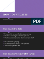 How To Say Dates