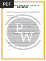 Chemistry: Cbse Sample Paper For Class-12