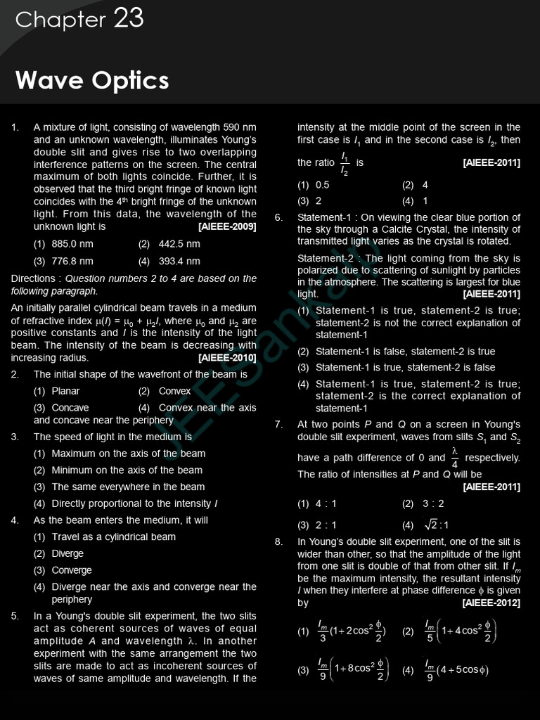 Waveoptics Pdf Diffraction Wavelength