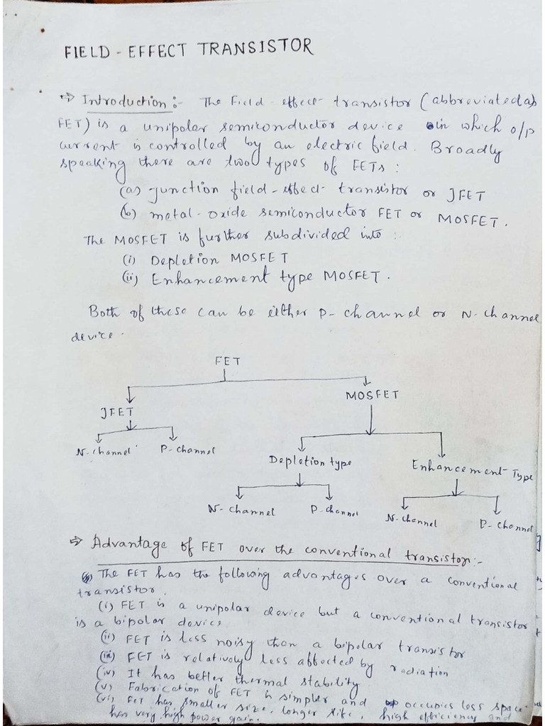 Field Effect Transistor Pdf