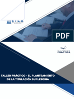 Folleto de Bienvenida - Taller El Planteamiento de La Titulación Supletoria